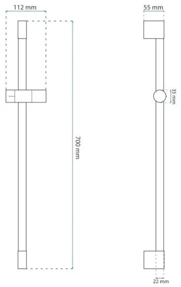REA-P5981 - 70 cm-es kézi zuhanytartó, aranyszínű