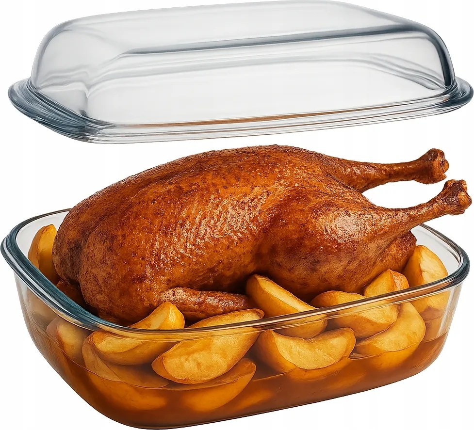 Hőálló edény fedővel 6,7l-es sütőhöz