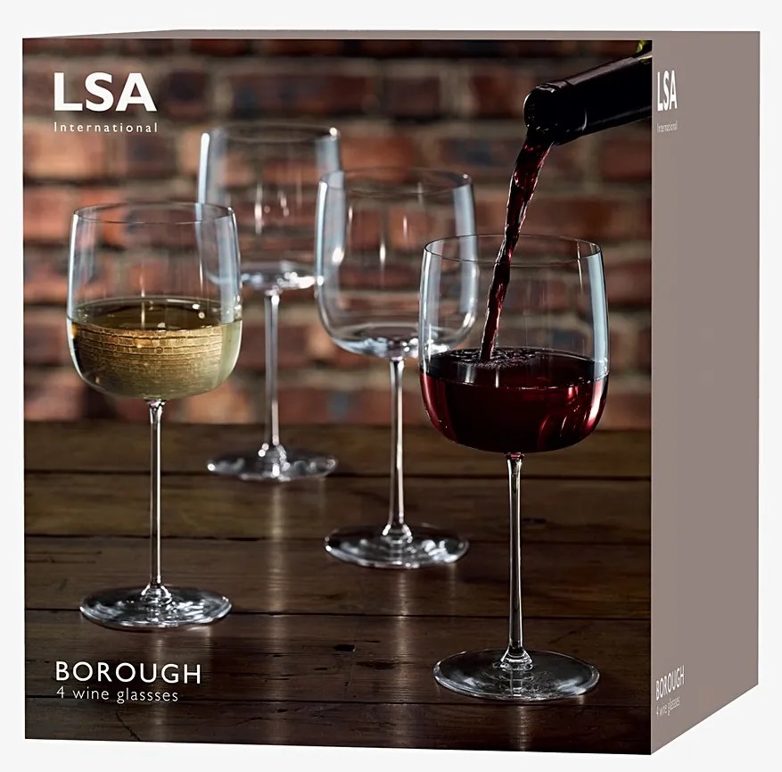 Borospohár Borough, 380 ml, áttetsző, 4 db-os szett - LSA International