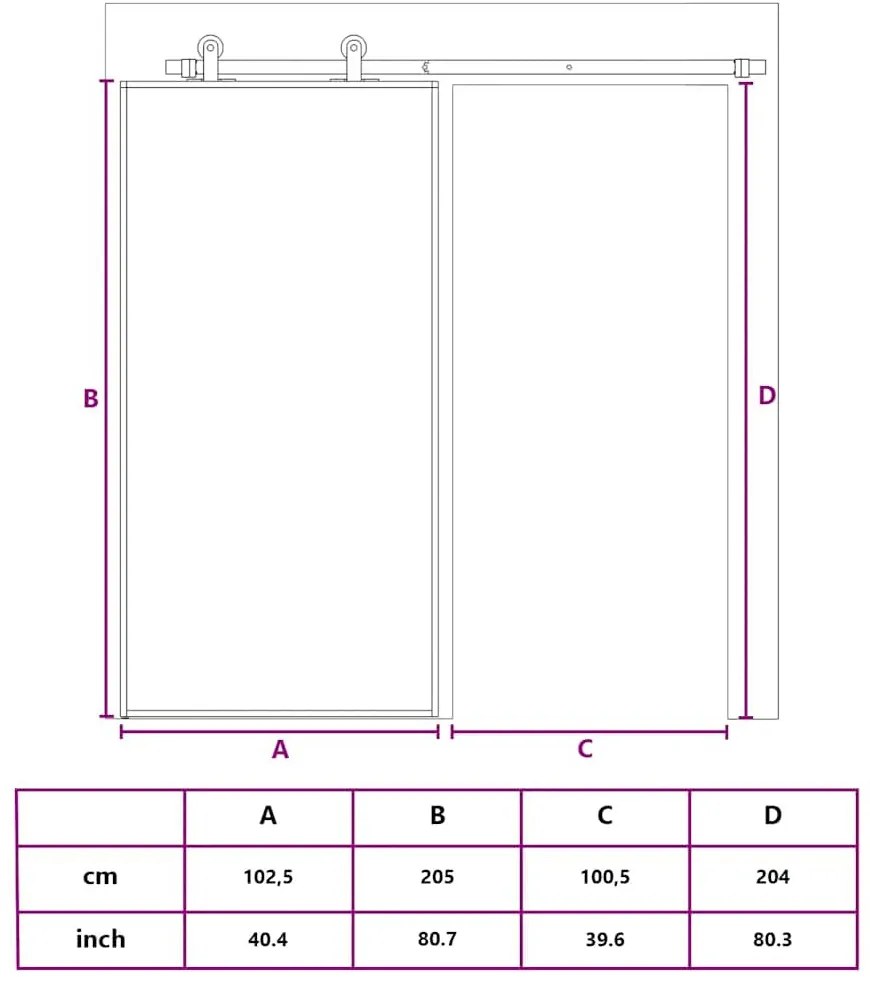 fekete ESG üveg és alumínium tolóajtó 102,5x205 cm