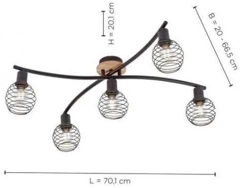 Leuchten Direkt 15925-79 - Felületre szerelhető csillár EUGEN 5xE14/40W/230V