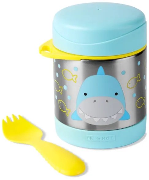 Skip Hop - Thermo ételtartó kanállal/villával ZOO 325 ml cápa