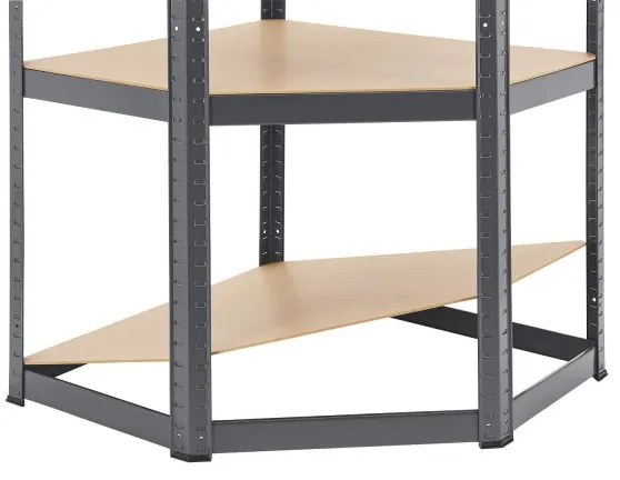Juskys Sarokpolc - 160x75x40-75 cm - szürke