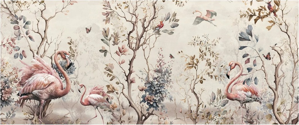 Kép - Rajz flamingókról (120x50 cm)