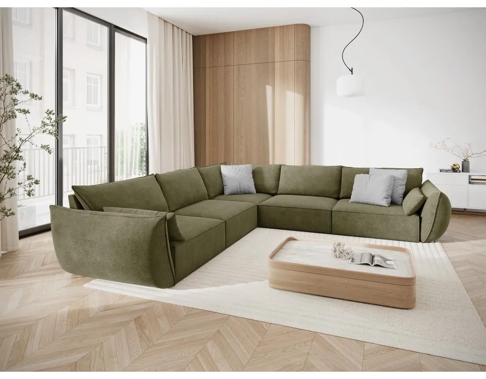 Zöld sarokkanapé (variálható) Vanda – Mazzini Sofas