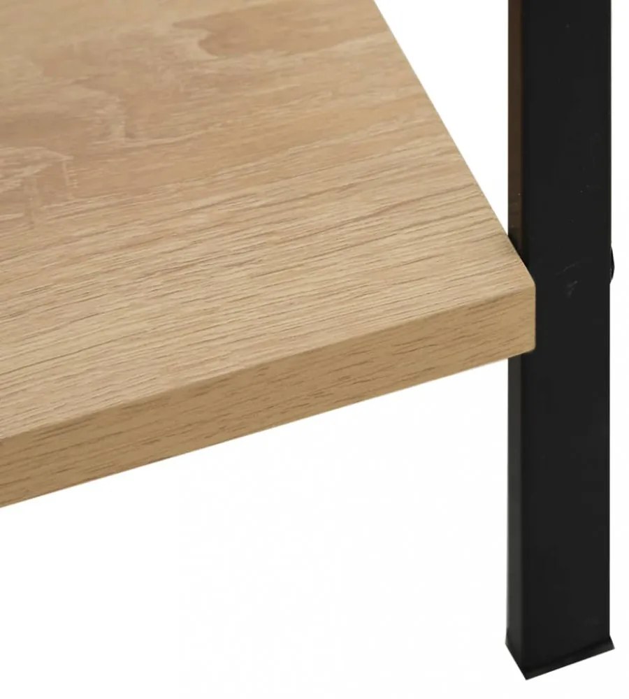 4 szintes tölgyszínű szerelt fa könyvespolc 60x27,6x124,5 cm