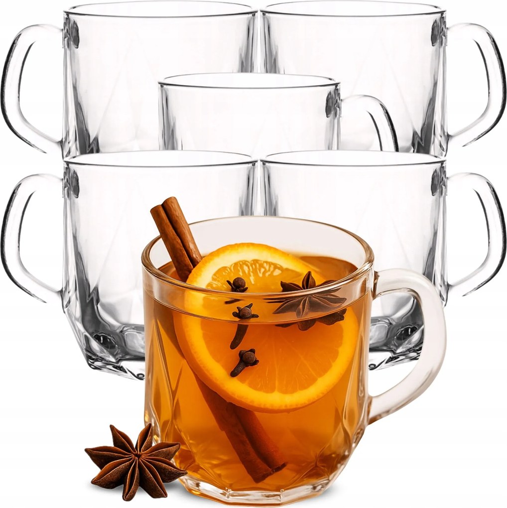 Poharak 300ml Kávé Tea Ital Pohár Füllel 6db-os szett