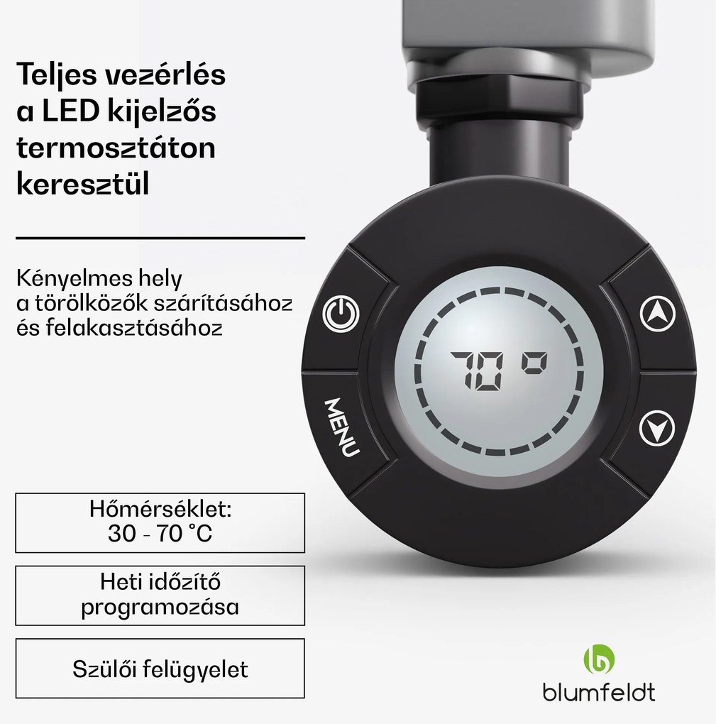 Harrison Smart, elektromos radiátor, 50 x 100 cm, 400 W, alkalmazás, 3 db törölközőmelegítővel