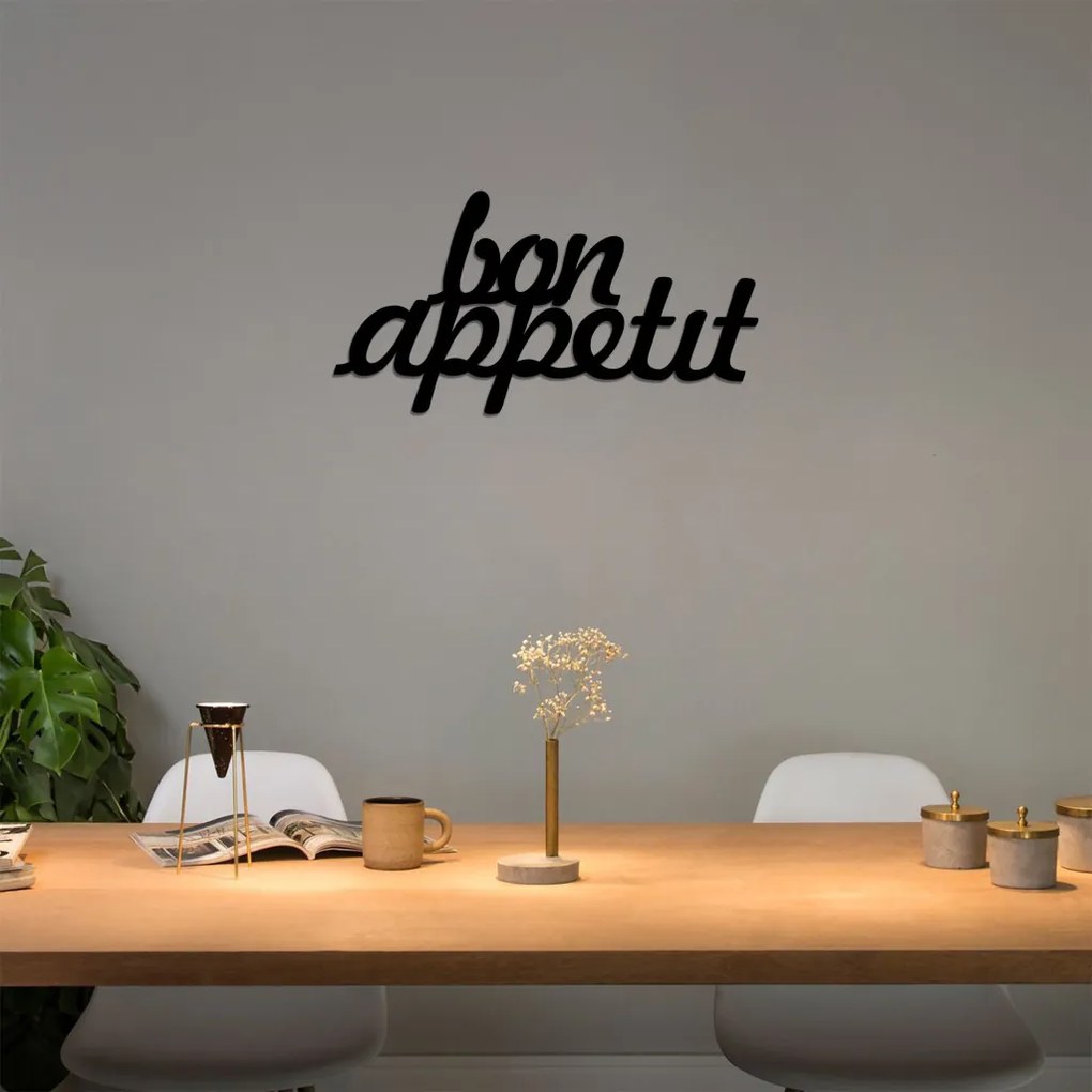 Bon Appetit 1 fekete fém faldekoráció