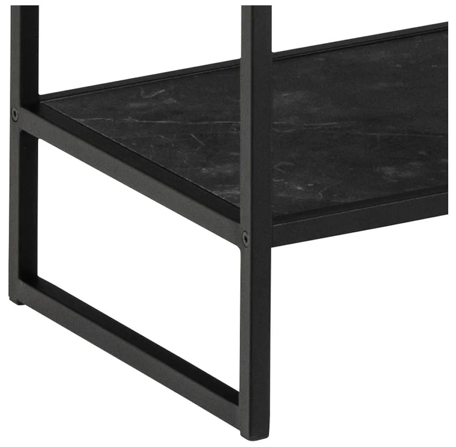 Fekete könyvespolc kő dekorral 85x185 cm Strington – Actona