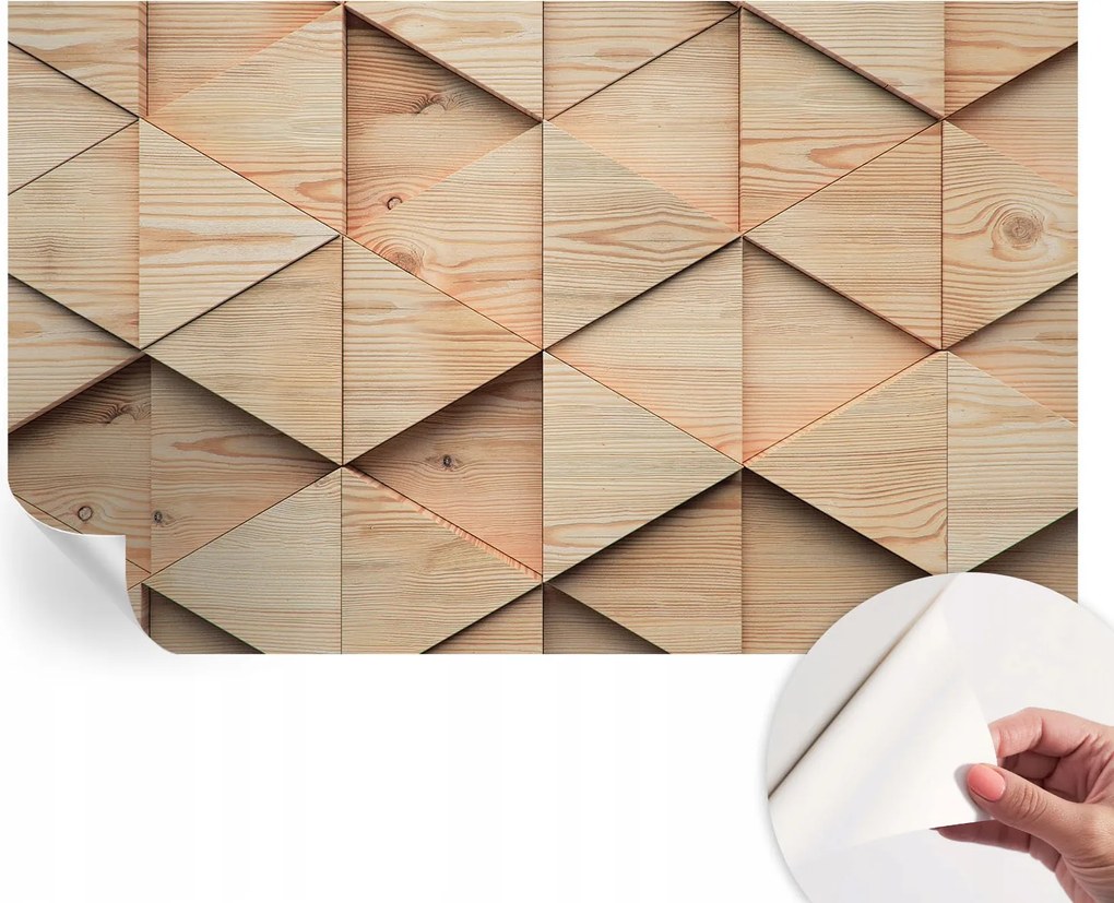 Öntapadós tapéta Falfestmény Prémium Fa mozaik 416x254 cm