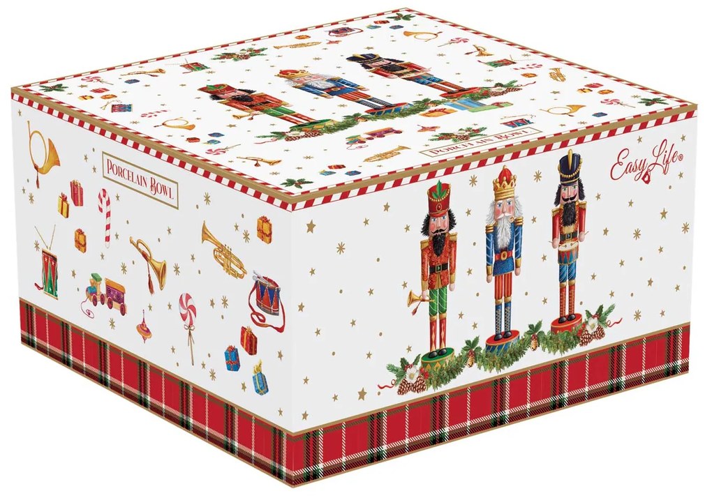 Porcelán karácsonyi diótörő tál Vintage Nutcracker