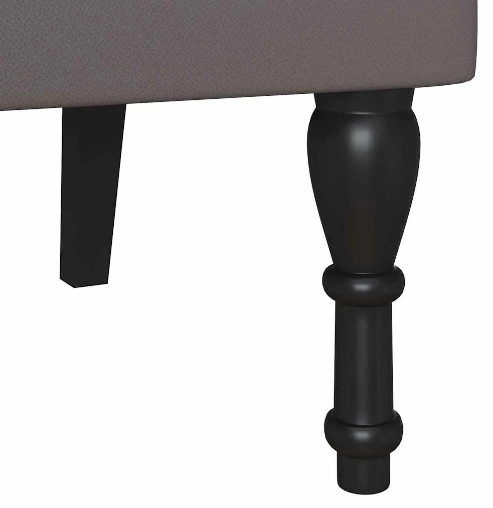 Chesterfield Pad párnával Szürke 120,5 x 65 x 75 cm Műbőr