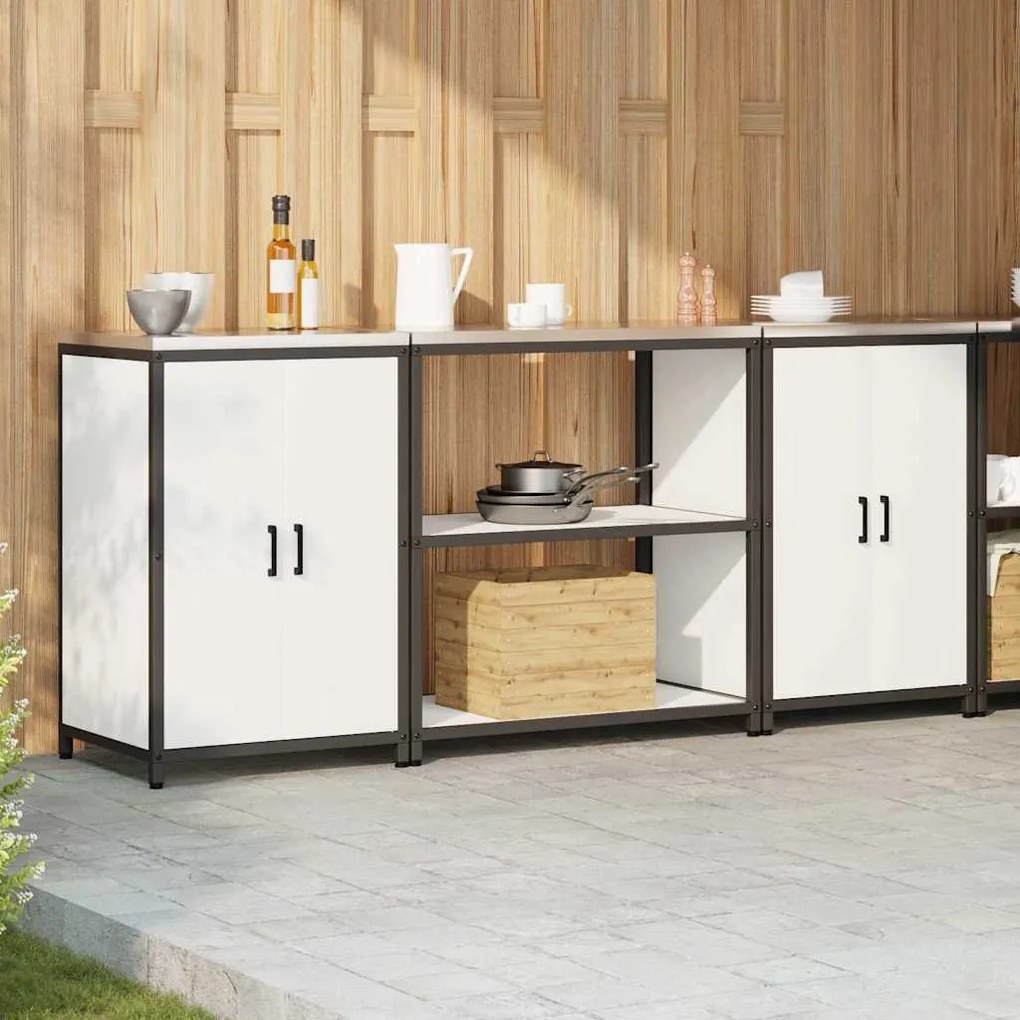 Konyhai Tároló Készlet polcokkal 3 pcs Fehér 210 x 50 x 92 cm