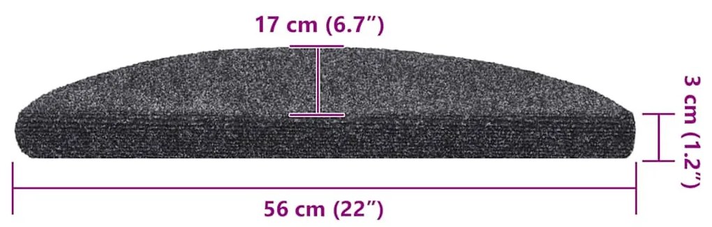 30 db sötétszürke öntapadó lépcsőszőnyeg 56 x 17 x 3 cm