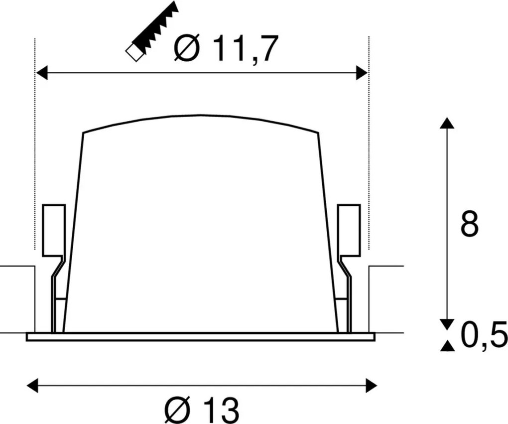 SLV 1003920 NUMINOS DL L Fürdőszobai Beépíthető Lámpa Fehér, Fekete LED IP44