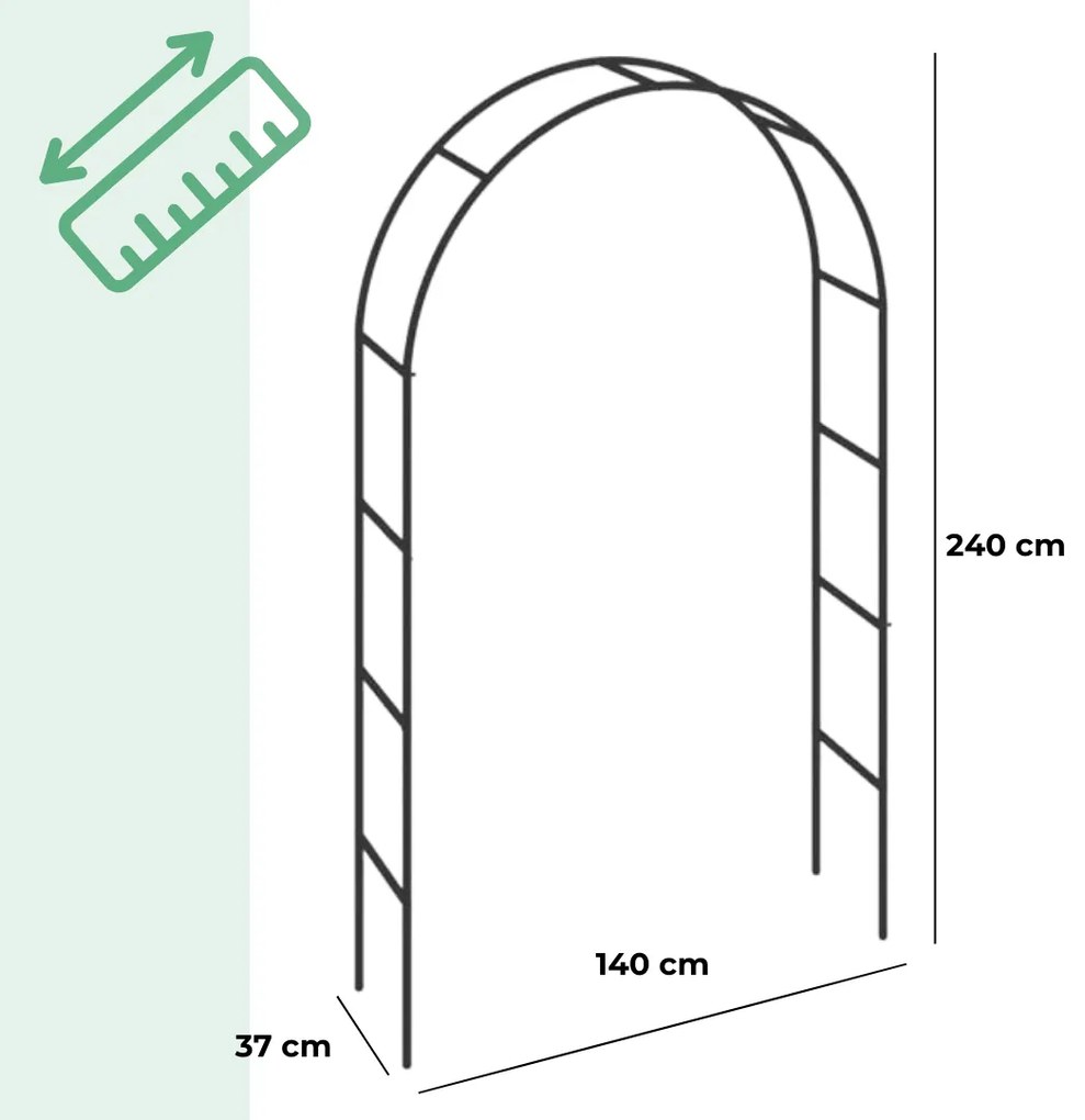 Boltíves rózsatámasz 240x140x37 cm Gardebruk