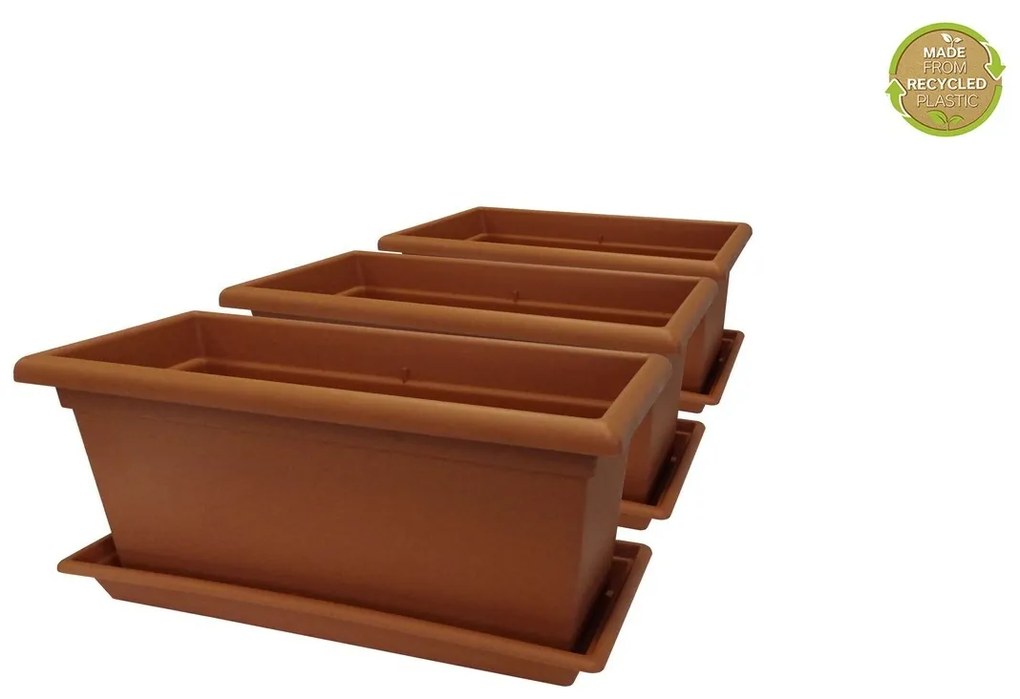 Gardenico Magnus terrakotta virágláda, 80 cm, 80 cm