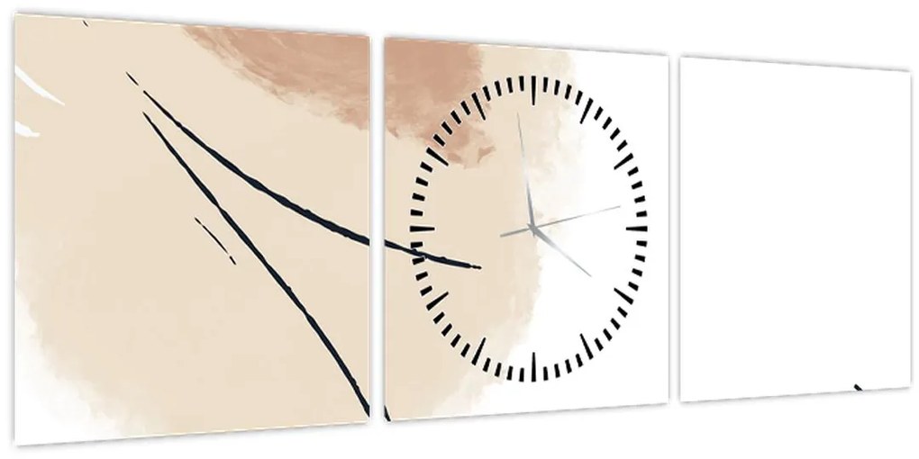 Kép - Fehér absztrakció (órával) (90x30 cm)
