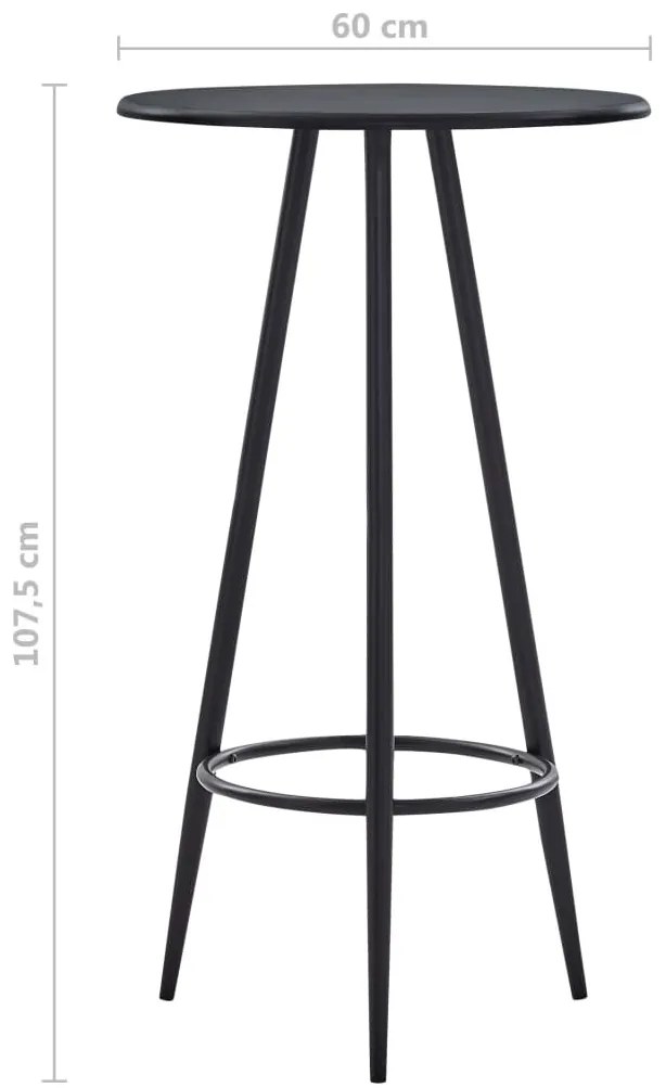 Fekete MDF bárasztal 60 x 107,5 cm