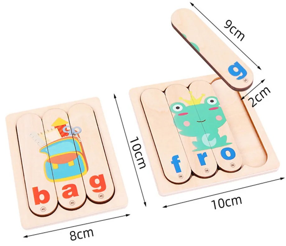 Angol tanuló puzzle oktató fajáték