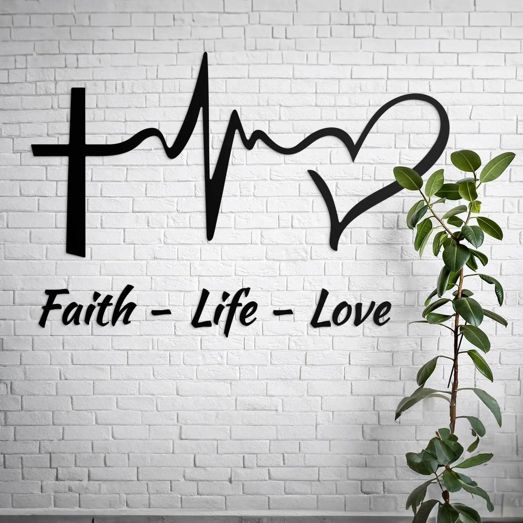 Faith, Life, Love - Keresztény falmatrica