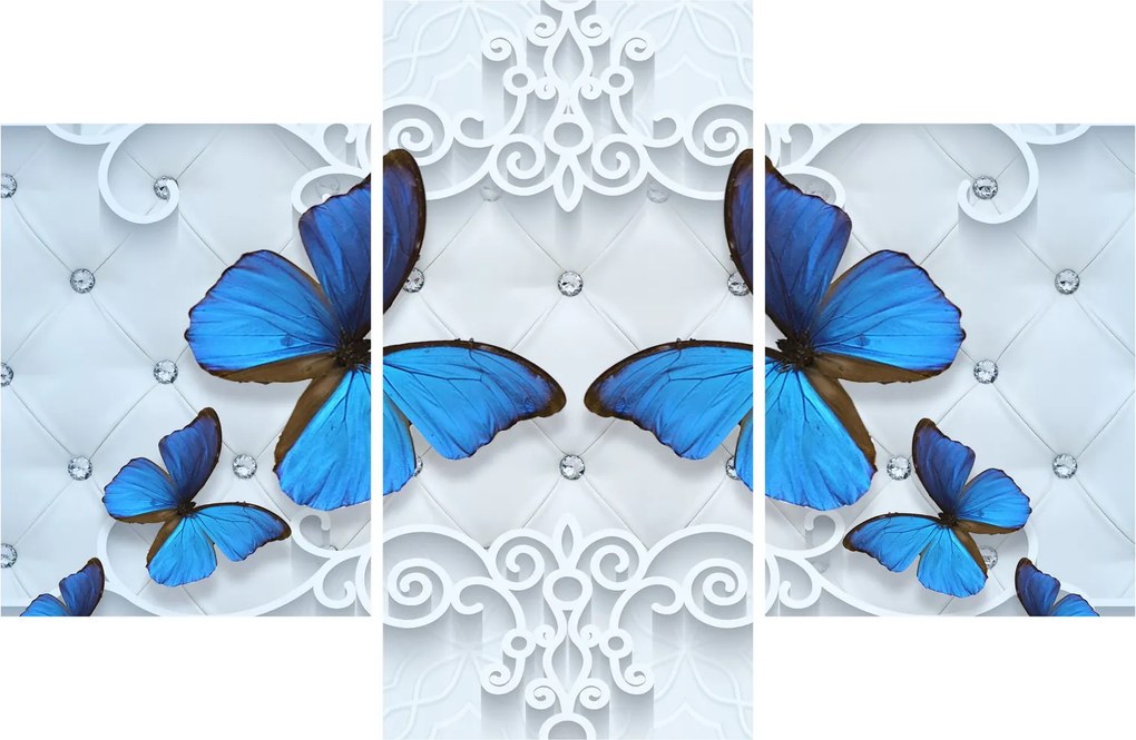 Kép - kék pillangók (90x60 cm)