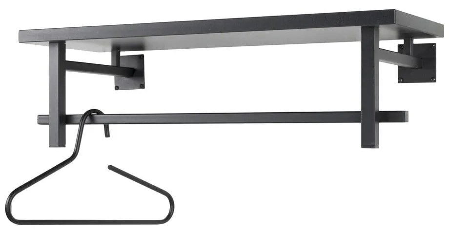 Fekete fém fali fogas polccal Simplon – Spinder Design