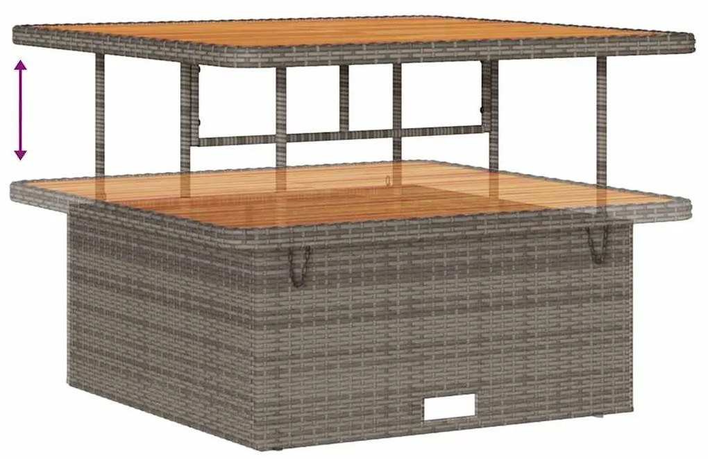 Kerti Kanapé Szett 8 pcs Szürke Sötétszürke 100 x 100 x 71 cm