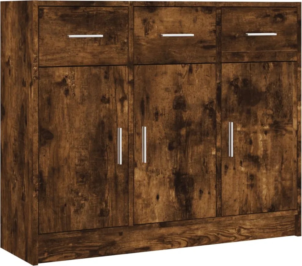 vidaXL füstös tölgy színű szerelt fa tálalószekrény 91 x 28 x 75 cm