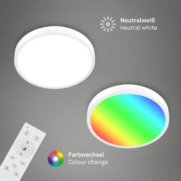 Briloner 3709-016 - LED RGBW Dimmelhető mennyezeti lámpa LED/22W/230V fehér + távirányító