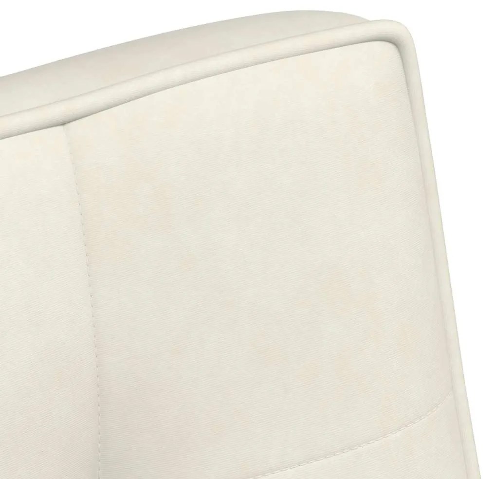 vidaXL krémszínű bársonypad 110 x 74 x 84 cm