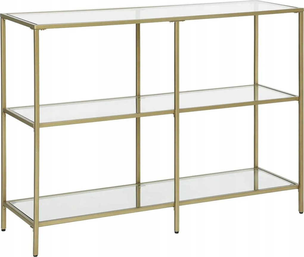 Konzolasztal konzol, edzett üveg, matt arany 100 x 73 x 30cm