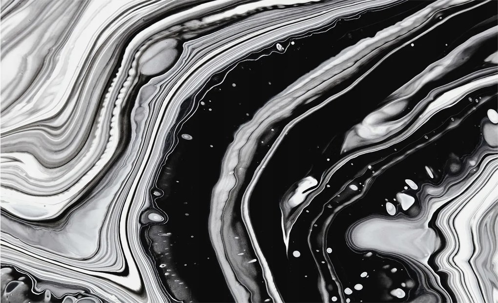 Fotótapéta Flizelin Fal a Hálószobába Monokróm hullámok 416x254