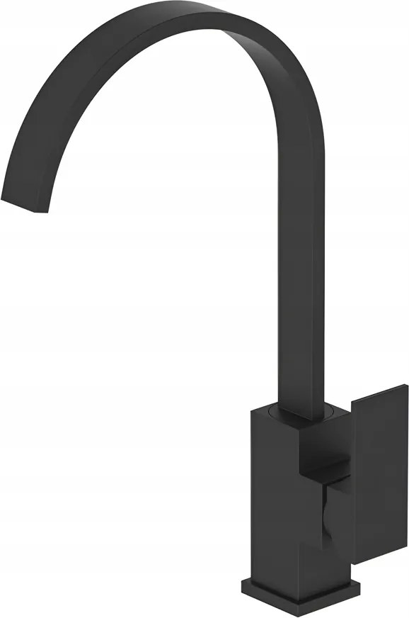 Konyhai Csaptelep Álló Fekete Lekerekített Magas Mosogató Csaptelep