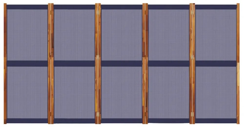 sötétkék 5 paneles térelválasztó 350 x 180 cm