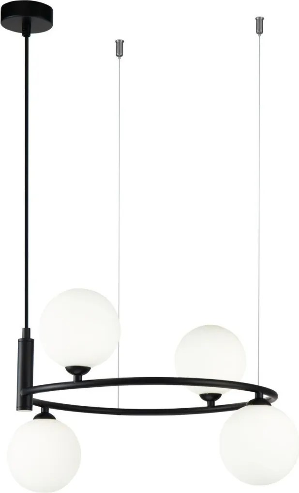 MAYTONI MOD013PL-04B RING Modern Függesztett Lámpa Fehér, Fekete G9 IP20