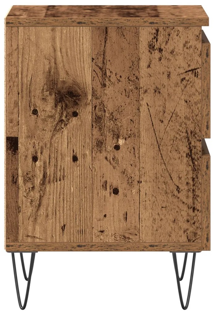 vidaXL Éjjeliszekrény fiókkal Régi fa 40 x 35 x 50 cm Faanyag