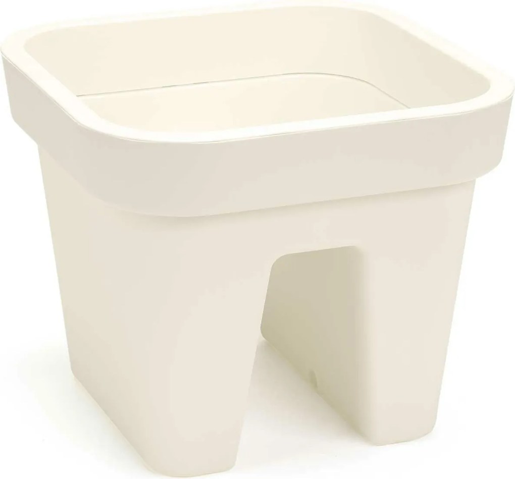 Korlát kaspó 29cm Erkély kaspó korláthoz Krém