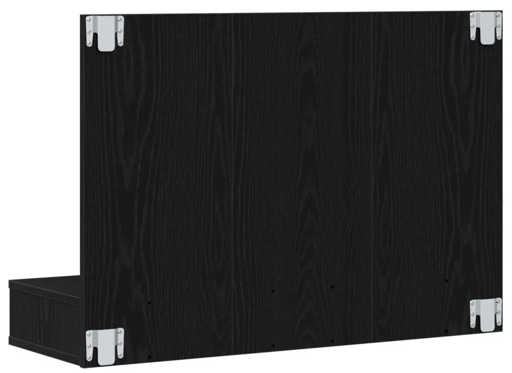 LED Tükrös Szekrény Fekete Tölgy - 90x31.5x62 cm