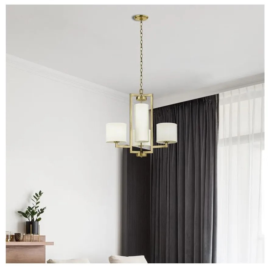 Hinkley HK-HAMPTON4-BB - Láncos csillár HAMPTON 4xE27/60W/230V arany