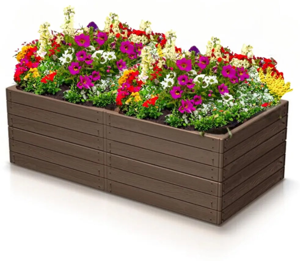 Prosperplast WOODY magaságyás, 149x75,6x25cm, barna