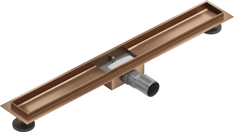 Mexen Flat Lefolyótest lineáris folyókához, 70 cm, selyemfényű réz - 1C15070