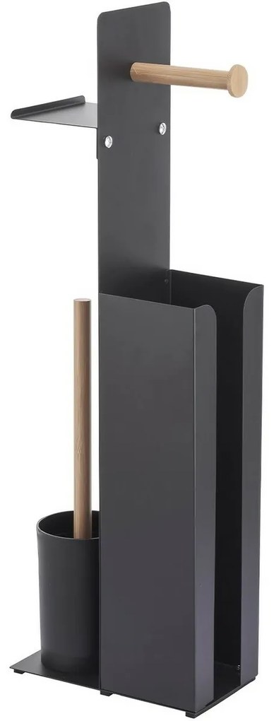 Spirella Toalettpapír-tartó kefével és Yoni tartóval 67 x 22 x 12 cm, fekete