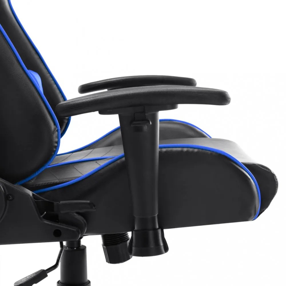 fekete és kék műbőr gamer szék