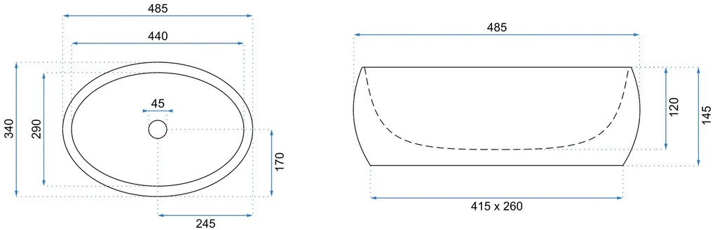Rea Linda Lava mosdó, 49 x 34 cm, kőmatt lávautánzat, REA-U8568