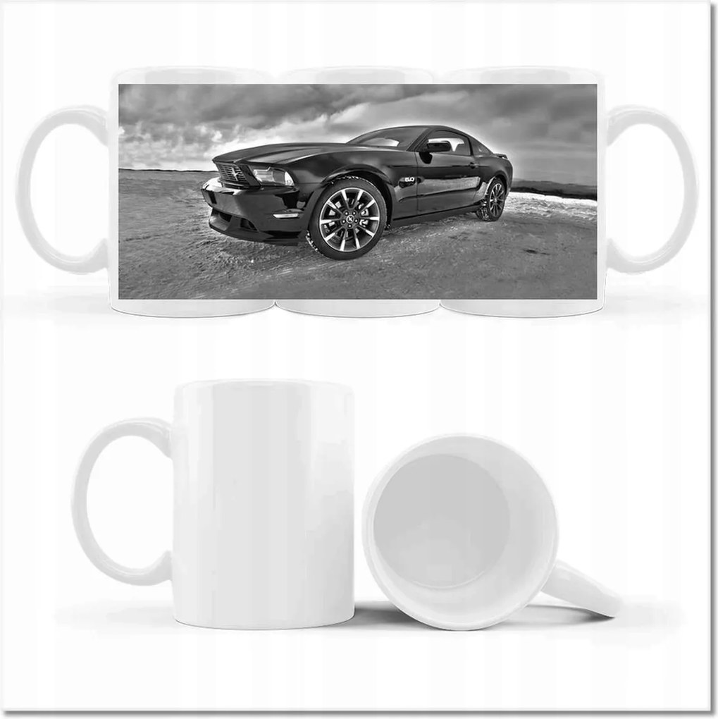 Ford Mustang nyomott mintás bögre a hóban Autó Klasszikus Made in Usa