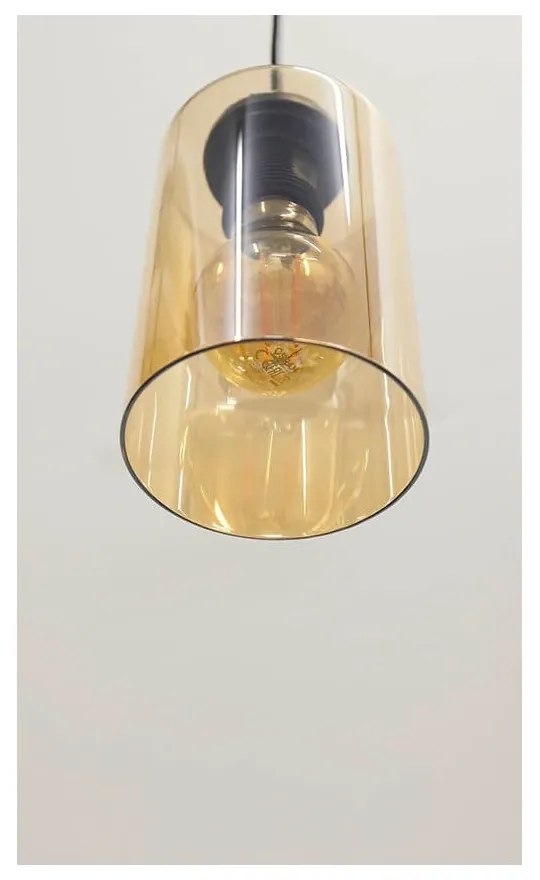 Fekete függőlámpa üveg búrával 10x55 cm Bistro – Candellux Lighting