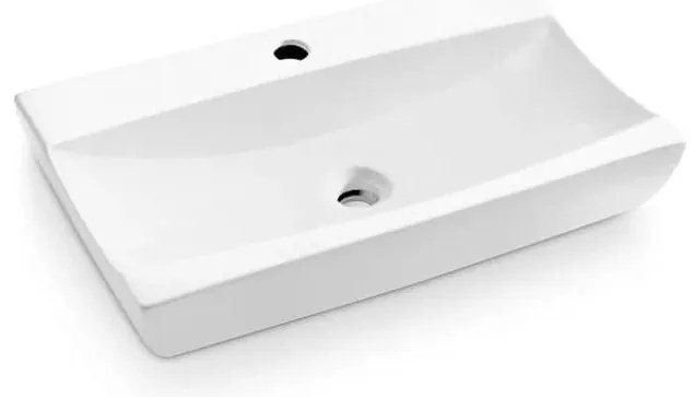 Bathco 0041 - Ráépíthető mosdó SARDINERO 61,5x37,5 cm porcelán/fehér