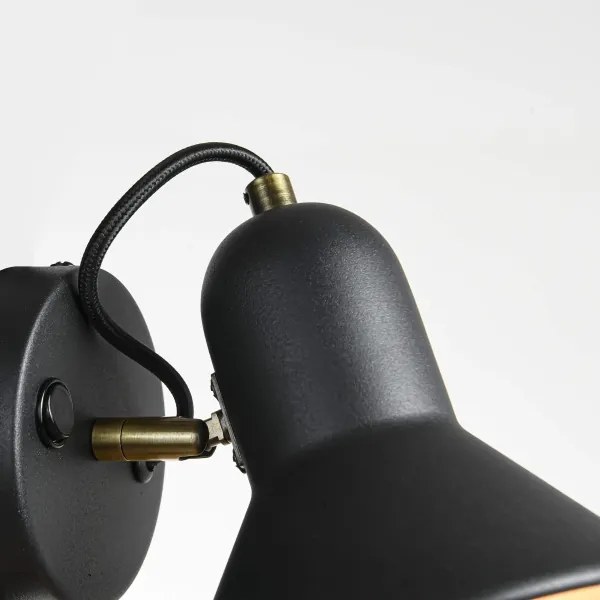 Fali spotlámpa ASTAMA 1xE27/40W/230V fekete/sárgaréz